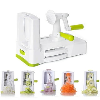 PRACTICA Vegetable Spiralizer with 4 Julienne Interchangeable Blades - with  Free Ceramic Peeler and Cleaning Brush, Zucchini Spaghetti Pasta Noodle