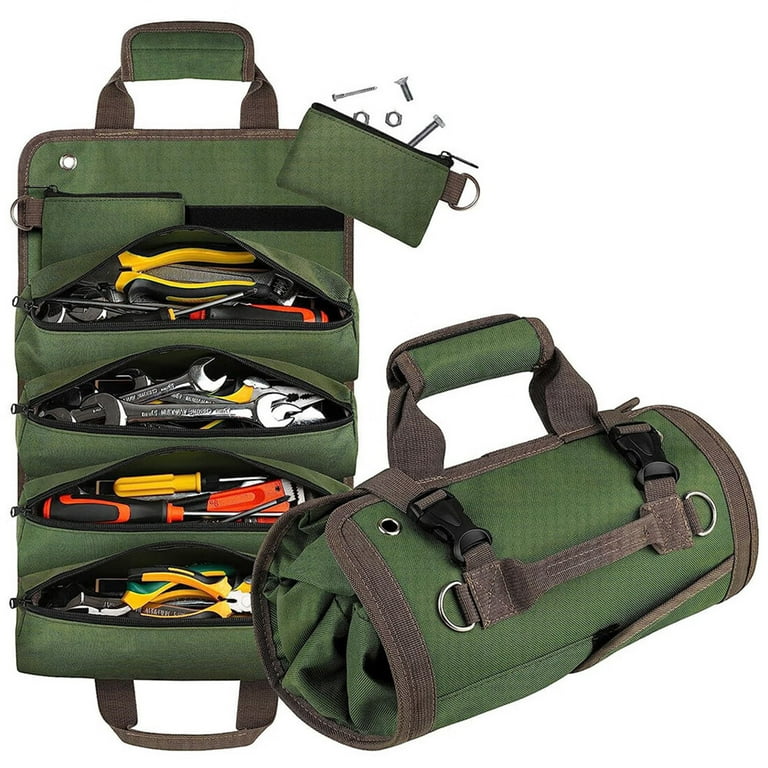 Eterstarly Tool Bag, Tool Roll Up Bag, Heavy Duty Tool Organizer with 6 Tool Pouches, Portable Tool Storage Kit, Gifts for Men Dad, Electricians