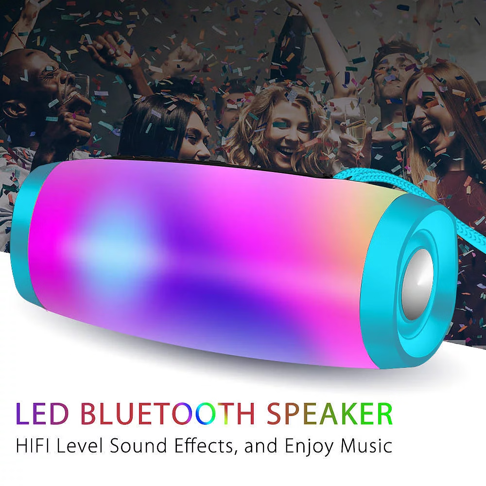 onn. Portable Bluetooth Speaker with LED Lighting, Gray