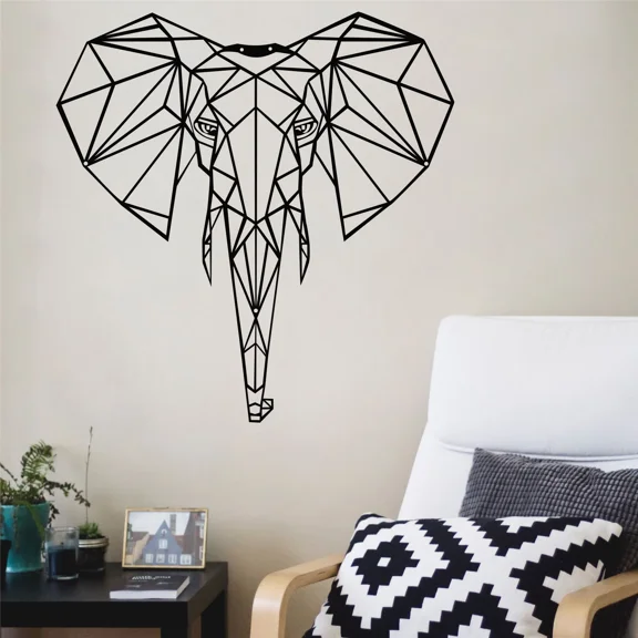 Etgdecor Elephant Head Metal Wall Art Modern Silhouette Home Decor