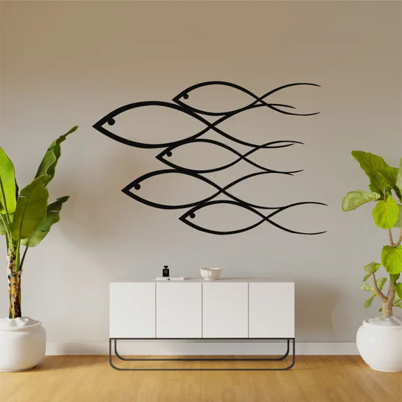 Etgdecor Fish Metal Wall Art – Modern Silhouette Home Decor
