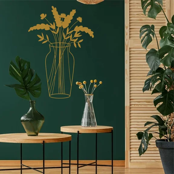 Etgdecor Vase 4 Metal Wall Art – Gold – 13″×18″ (32×45 cm)