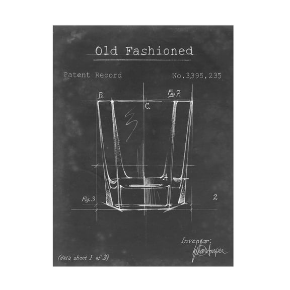 Trademark Fine Art Ethan Harper Barware Blueprint I Canvas Wall Art - 18x24