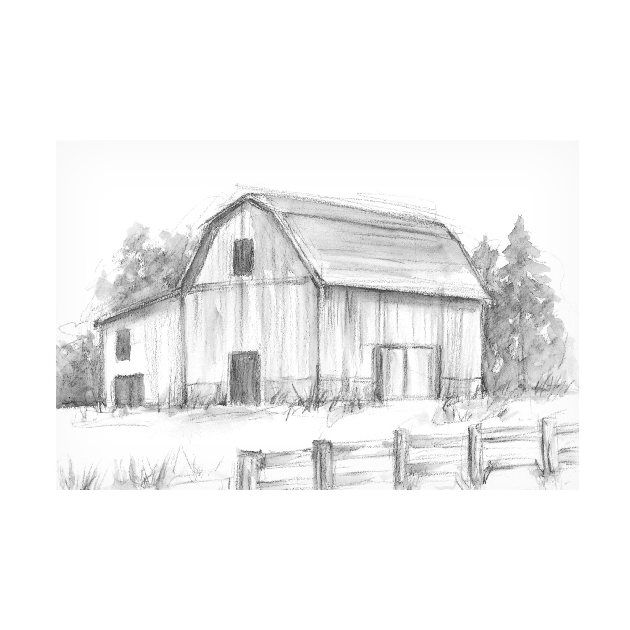 Ethan Harper 'Black and White Barn Study II' Canvas Art