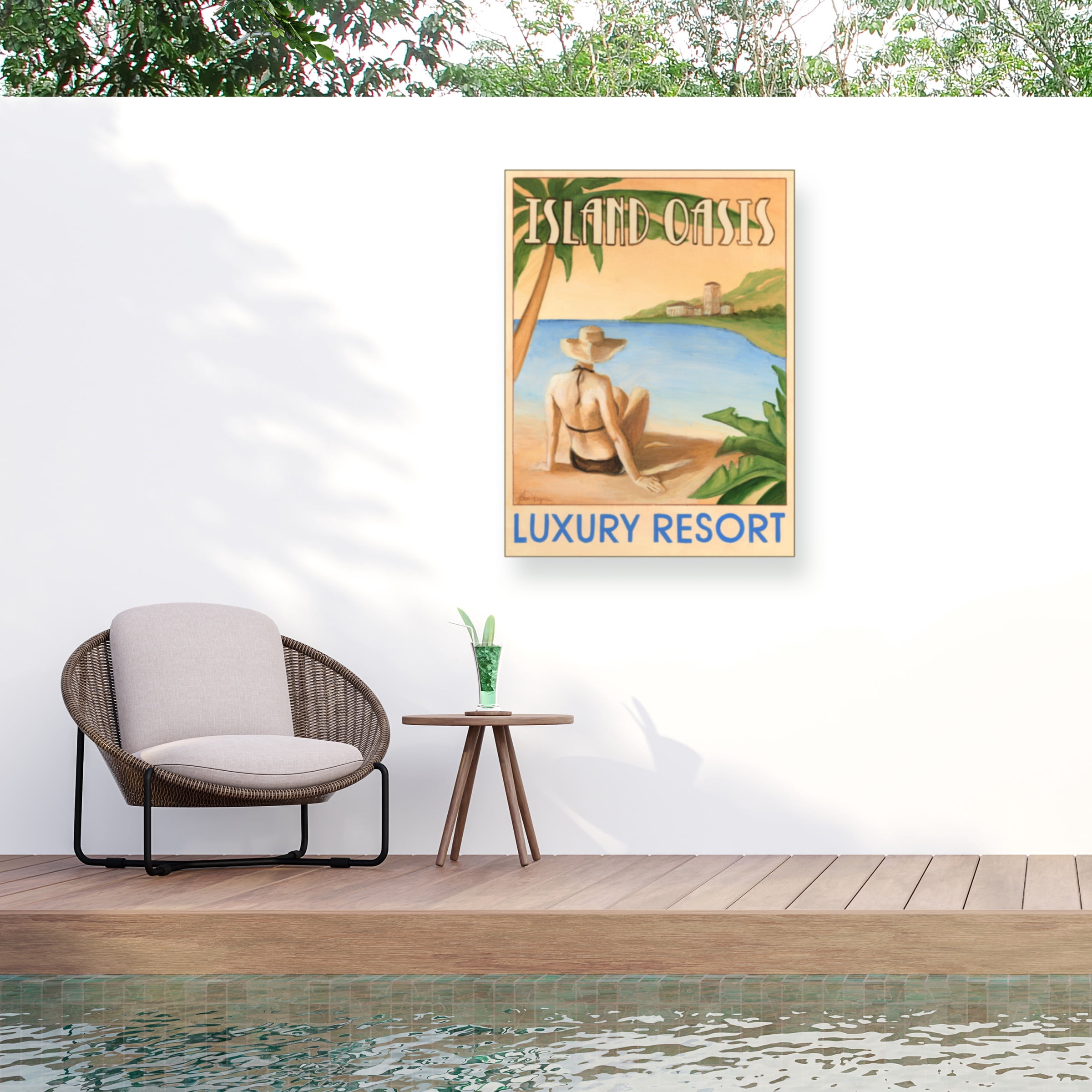 Ethan Harper 'Island Oasis' Outdoor Canvas 24x18