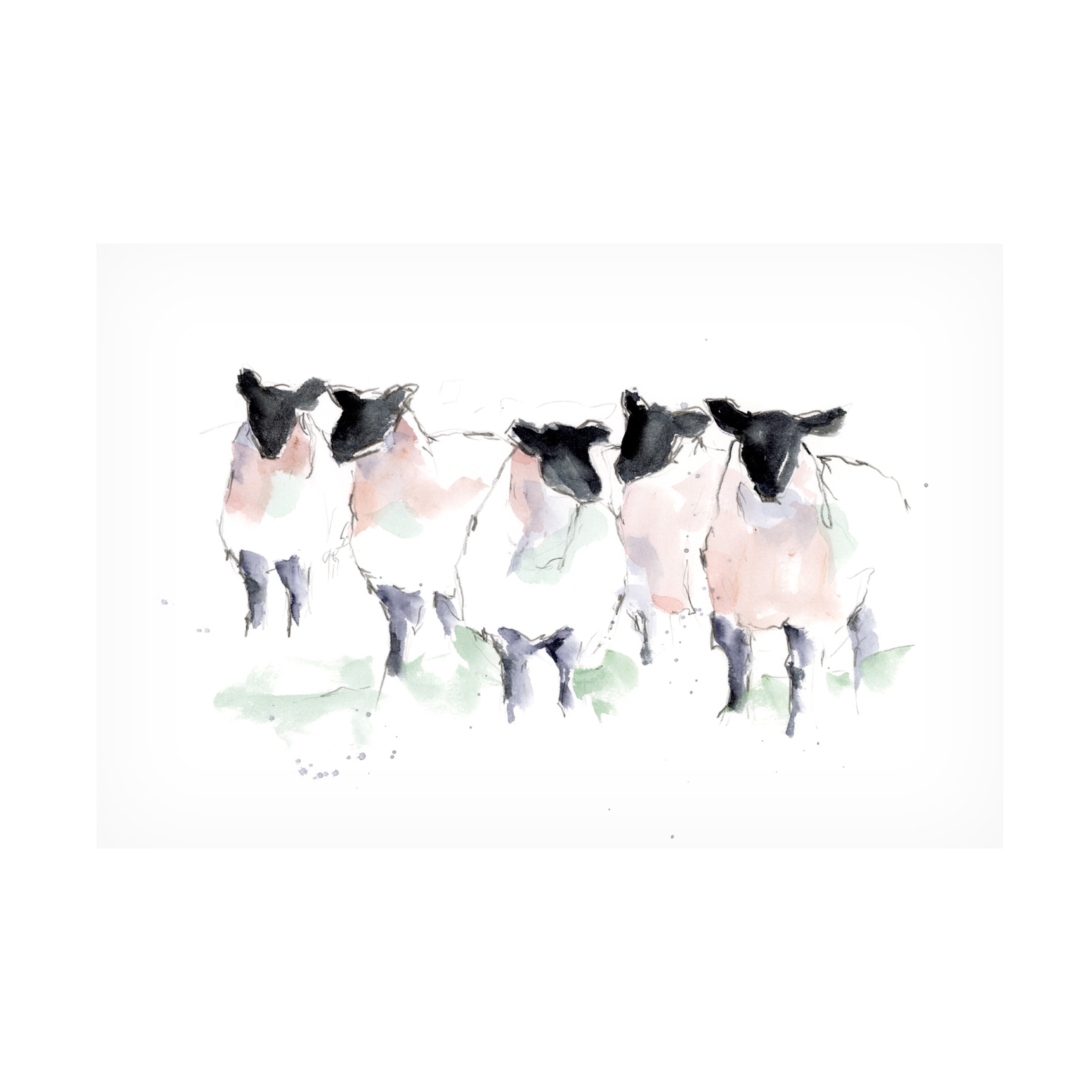 Ethan Harper 'Minimalist Watercolor Sheep I' Canvas Art