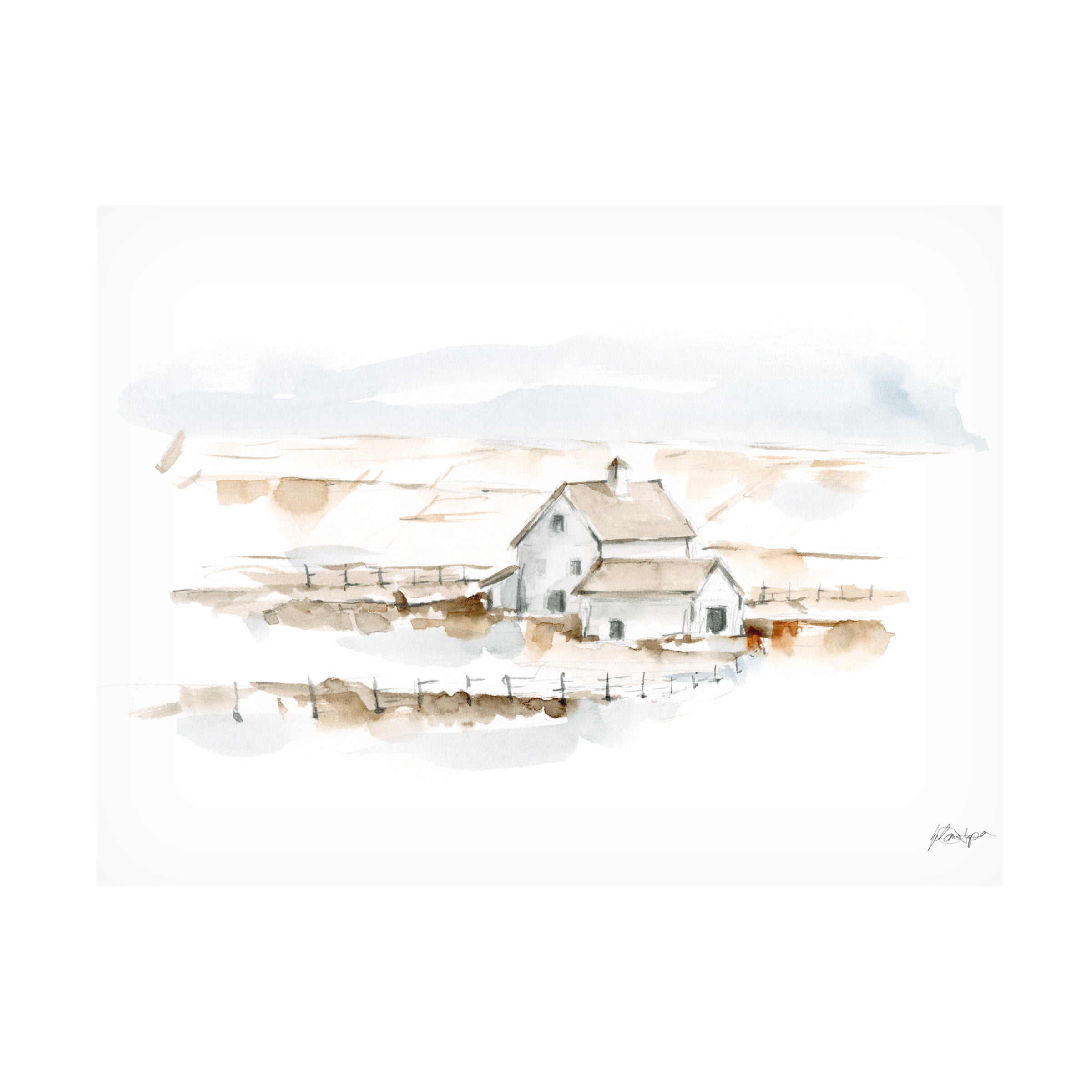 Ethan Harper 'Neutral Farmhouse II' Canvas Art