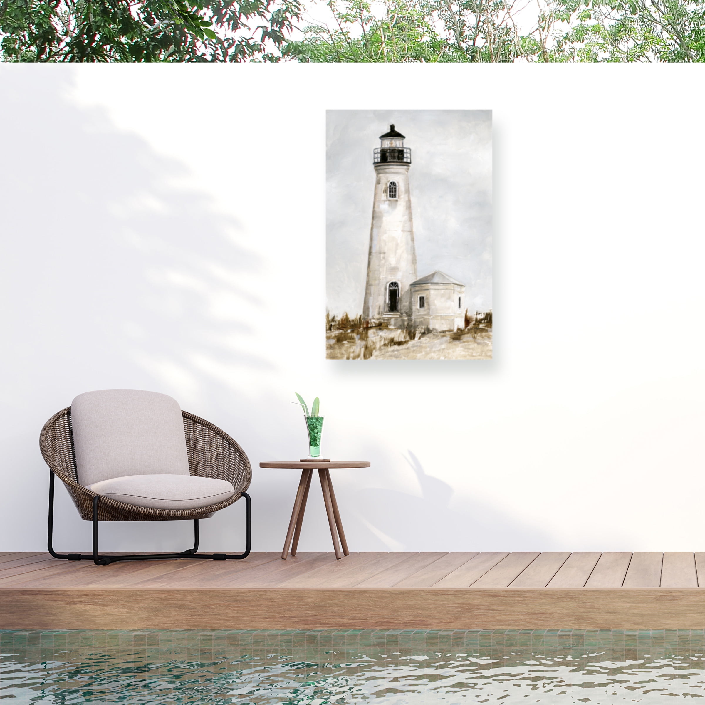 Ethan Harper 'Rustic Lighthouse I' Outdoor All-Weather Wall Decor