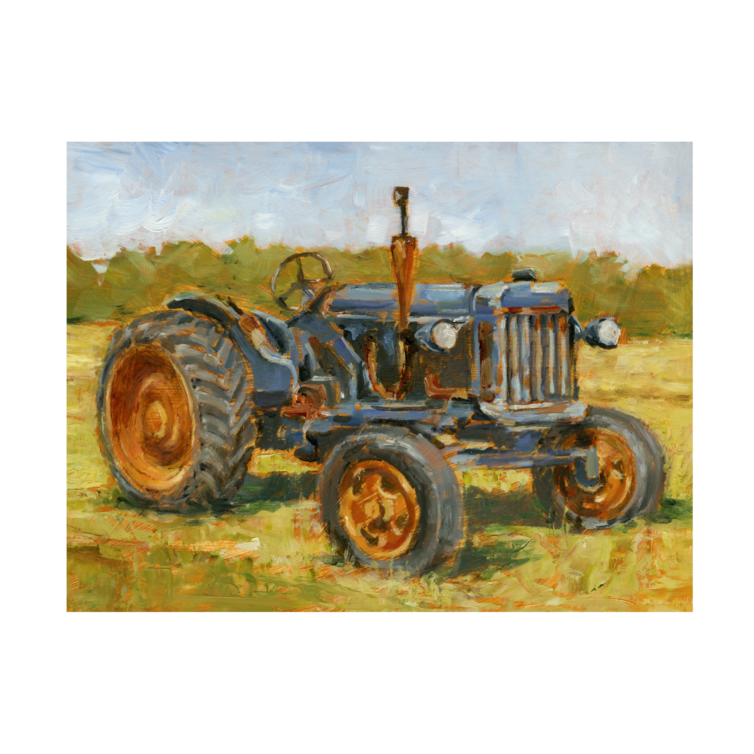 Rustic Yellow and Brown Tractor Canvas Art, 18" x 24"