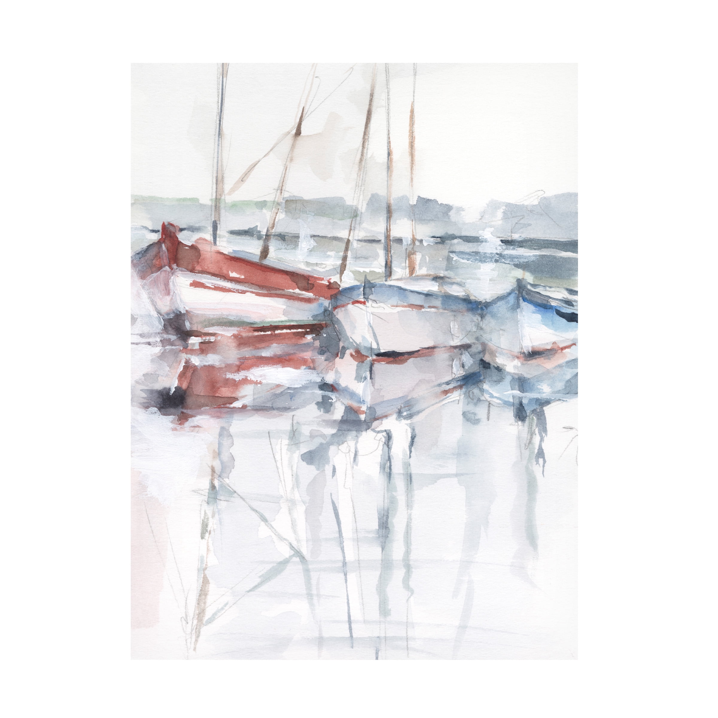 Ethan Harper 'Watercolor Harbor Study II' Canvas Art