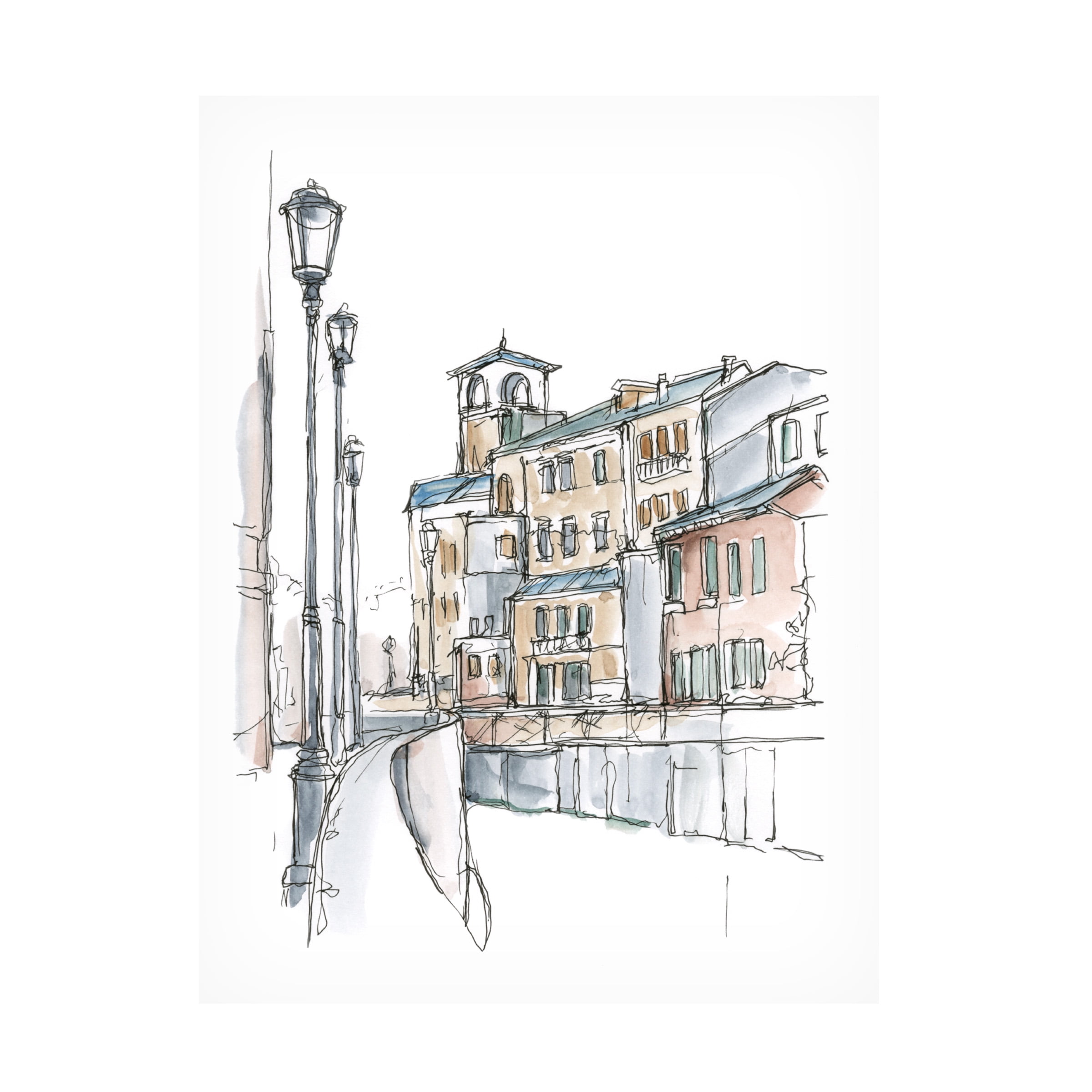 Ethan Harper 'Watercolor Travel Sketchbook II' Canvas Art