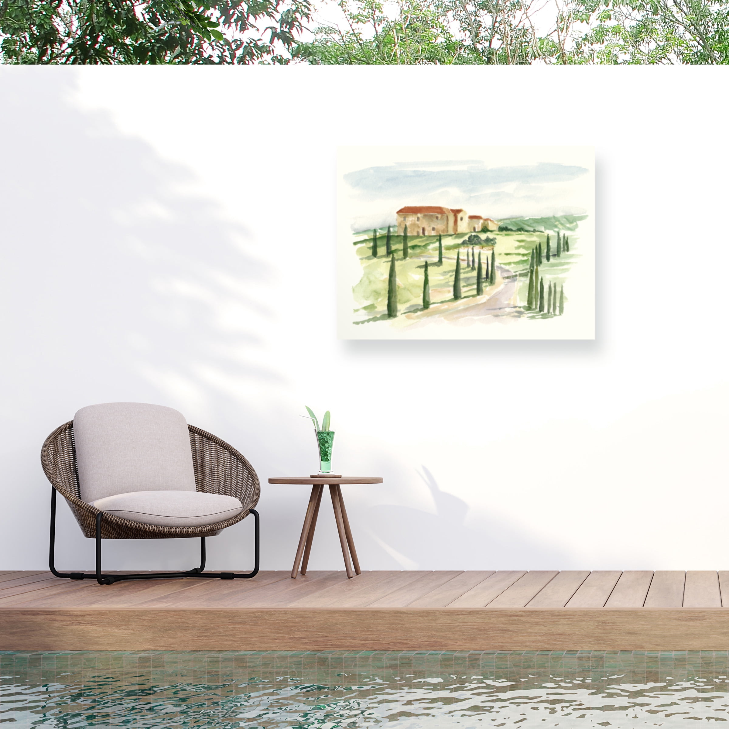 Ethan Harper 'Watercolor Tuscan VIlla I' Outdoor Canvas 24x24