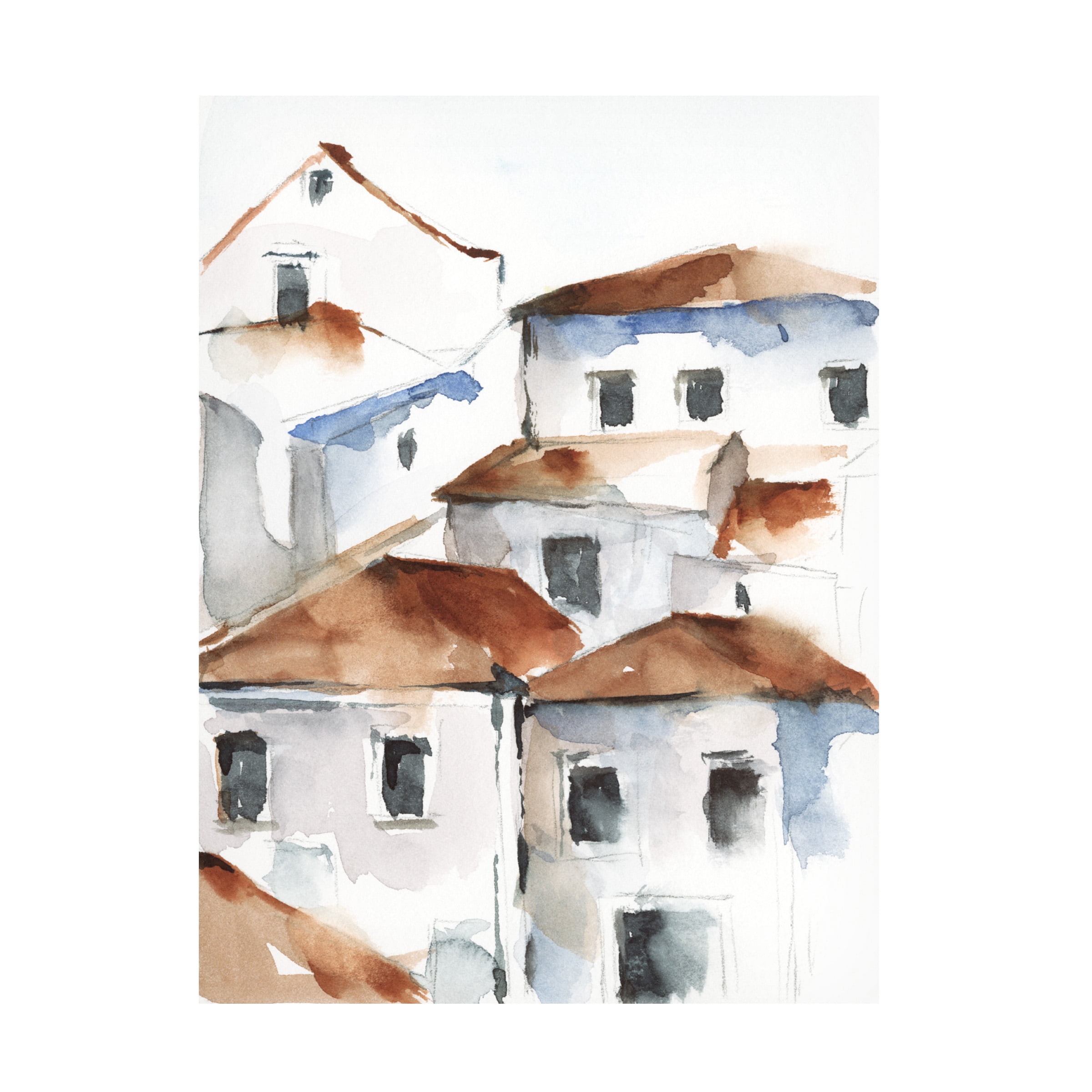 Ethan Harper 'White Cottages IV' Canvas Art