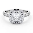 thumbnail image 1 of Ethan Jewel 14K Gold Plated Ring - Cushion Cut Excellent 1.9 Ct Moissanite Engagement Ring - Halo Solitaire with Accent Engagement Ring for women's - Ever & Ever Halo-Style Engagement Rings, 1 of 3