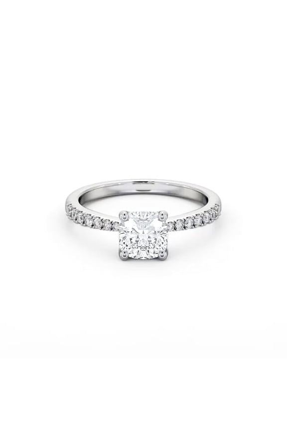 14K Gold Plated Wedding Rings - Prong Set 1.9 Ct Cushion Cut Moissanite Ring - Engagement Angle Wings Style Women's Rings - Daily Wear Moissanite Rings