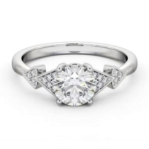 Ethan Jewel 14K White Gold Plated Moissanite Ring - 1.9 Ct VVS1/D Round Cut Moissanite Rings - Gorgeous Anniversary Gift for Women's - Engagement Moissanite Rings for Women's