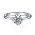 thumbnail image 1 of Ethan Jewel 14K White Gold Plated Solitaire Ring - 1.8 Ct Round Cut White Moissanite Solitaire Ring for Her - Causal Daily Wear Ring For Women's - Wedding Proposal Rings For Herfriend - Gifts For Her, 1 of 6