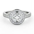 thumbnail image 1 of Ethan Jewel 14K White Gold Plated Wedding Anniversary Ring - Brilliant 2 Ct Round Cut Moissanite Ring - Engagement Wedding Halo Ring For Women's - Ever & Ever Halo-Style Engagement Rings for Women's, 1 of 4