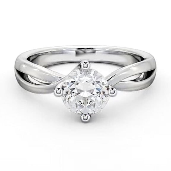 Ethan Jewel 2.1 Ct Round Cut Moissanite Ring - 14K Gold Plated Solitaire Rings - Twisted Cross Over Shank Engagement Rings for Women's - Solo Stone Wedding Moissanite Rings for Women's