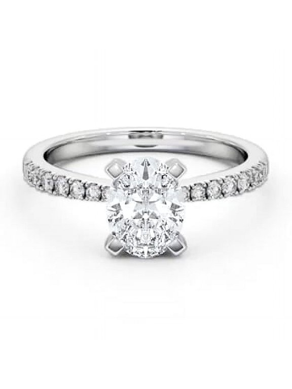2 Ct Oval Cut Simple Solitaire Lab-Created Simulated Diamond Engagement Wedding Ring for Women