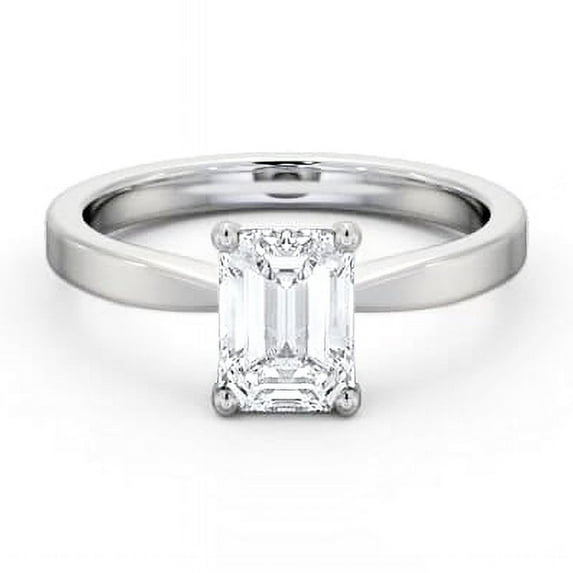 Ethan Jewel Emerald Cut 1.9 Ct Moissanite Rings for Women's - 14K White Gold Plated Anniversary Rings for Gift - Engagement Wedding Jewelry for Women's - Causal Stacking Women's Rings