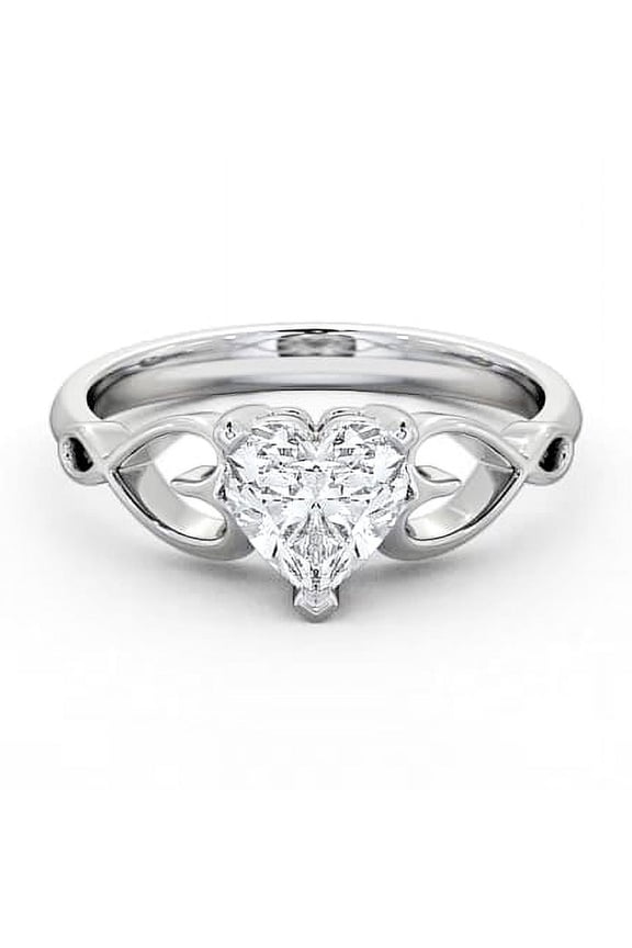 Excellent 2.4 Ct Heart Cut Moissanite Ring - 14K White Gold Plated Solitaire Ring - Heart Shape Proposal Ring for Her - Proposal Delicate Ring - Promise Gifts for her