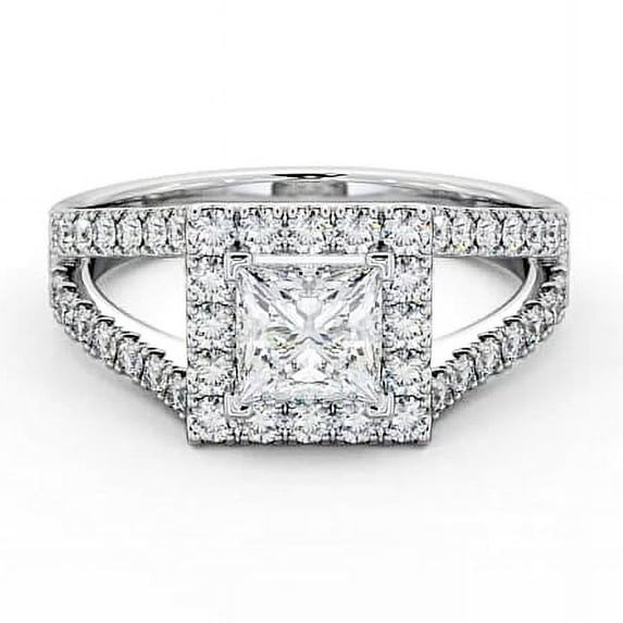 Ethan Jewel Princess Cut 1.8 Ct Excellent Moissanite Rings - 14K Gold ...