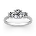 thumbnail image 1 of Ethan Jewel Round Cut Excellent 2.7 Ct Moissanite Rings For Women's - 14K White Gold Plated Wedding Anniversary Rings - Engagement Wedding Trilogy Rings for Women's - 3 Stone Engagement Wedding Rings, 1 of 4