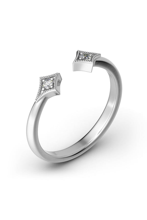 Round Cut Simulated 1.4 Ct Moissanite Women's Ring - Causal Office Wear Dainty Ring - 14K Gold Plated Engagement Ring - Minimal Cuff Wedding Moissanite Ring - Cuff Minimal Ring