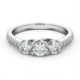 thumbnail image 1 of Ethan Jewel Wedding 14K White Gold Plated Rings - Round Cut 2 Ct Moissanite Rings For Women's - Gorgeous Silver Rings for Bridal Wear - Trilogy Women's Engagement Wedding Silver Ring Proposal Ring, 1 of 4