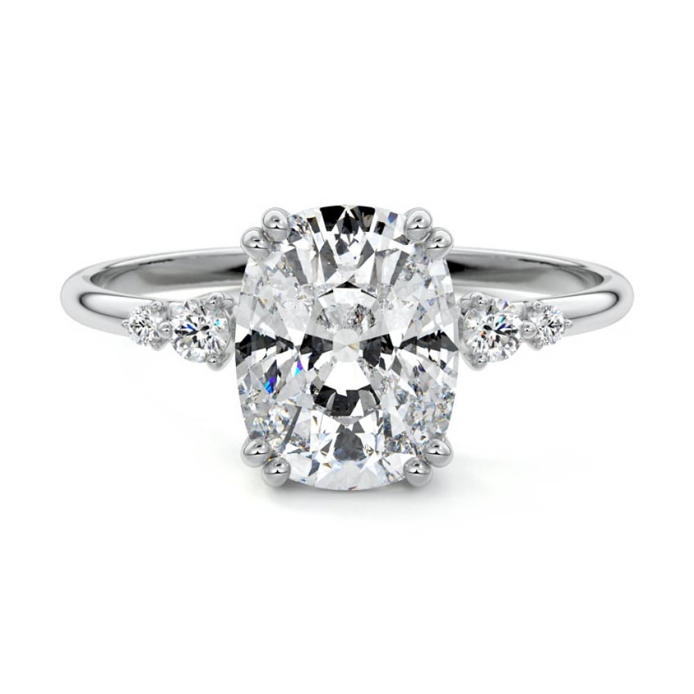 Ethan Jewelry Prong Set 1.6 Ct Cushion Cut Diamond Anniversary Ring ...