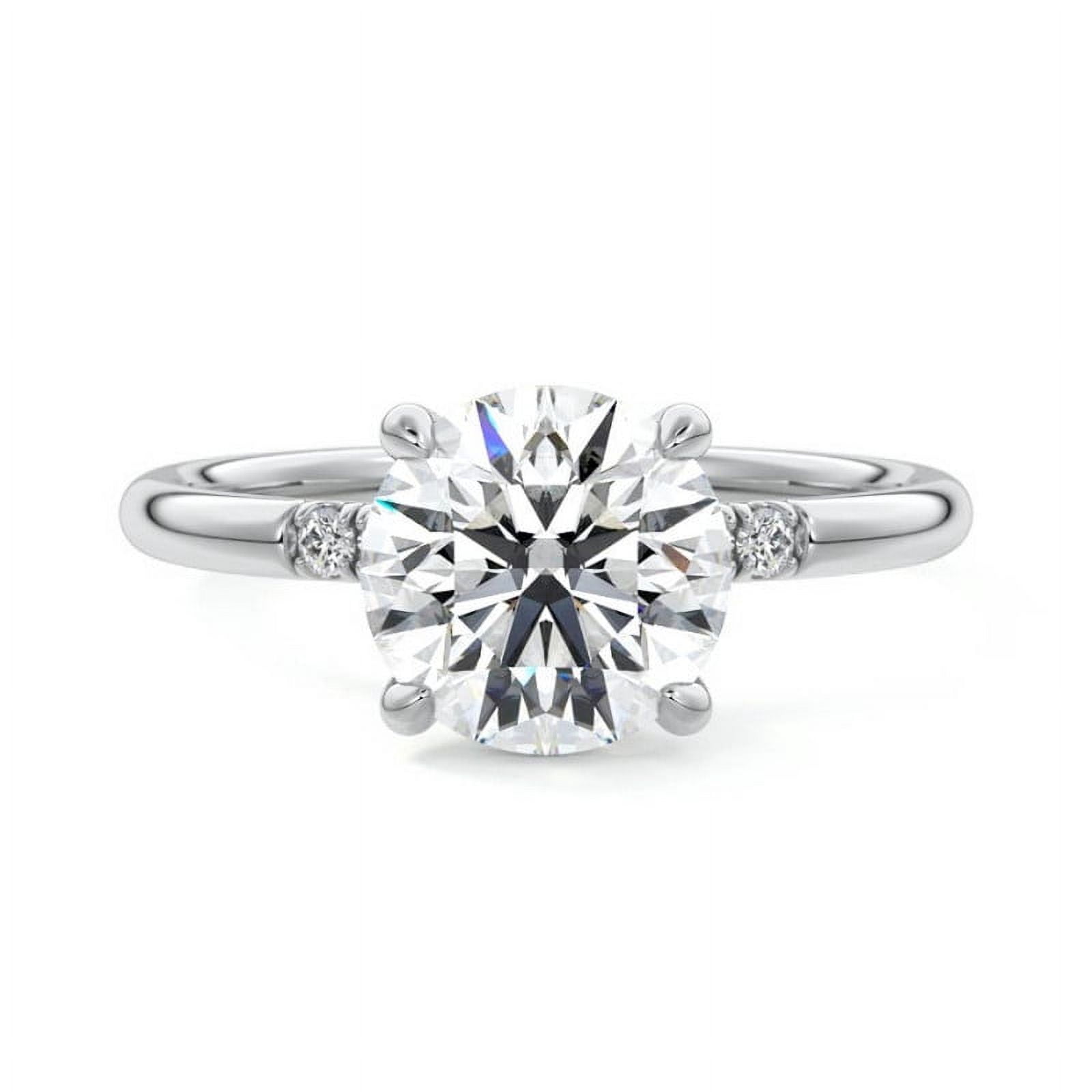 Simple Solitaire Rong Ethan Jewelry Round Cut 2.07 Ct Diamond Rings - 14K White Gold Plated ...