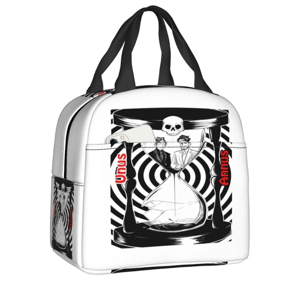 Ethan Markiplier Mark Black And White Split Lunch Bag Cooler Thermal Insulated Lunch Box for Women School Picnic Food Tote Bags