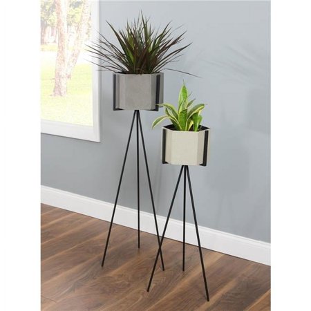 Ethan Mid Century Planters, Gray - Set of 2
