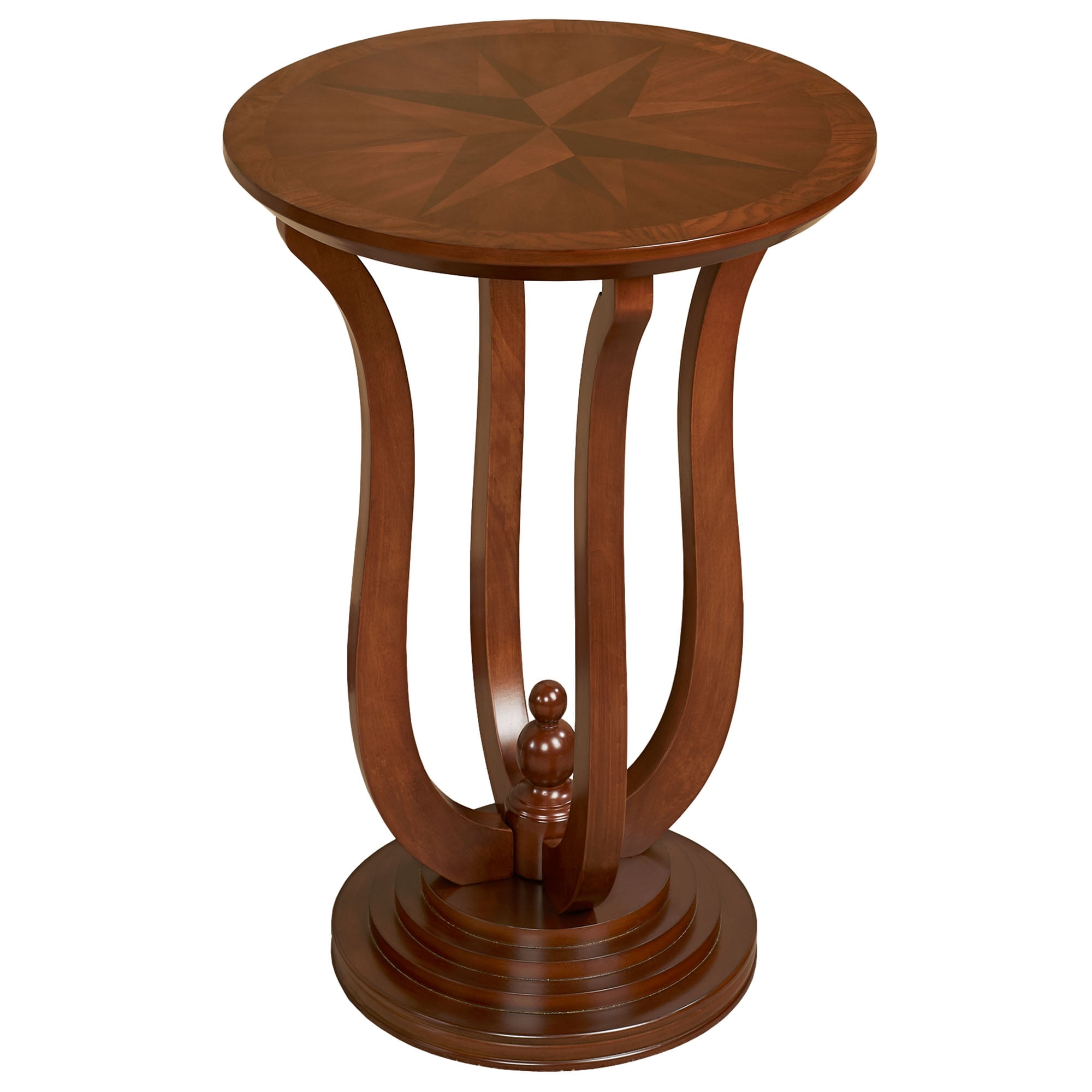 Ethan Round Autumn Cherry Wood Accent Table