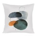 thumbnail image 1 of Ethan Taylor Abstract Throw Pillow Soft Cushion Cover 'Balance I Shapes' Modern Pattern Decorative Square Accent Pillow Case, 20x20 Inches, Blue, Gray, 1 of 5