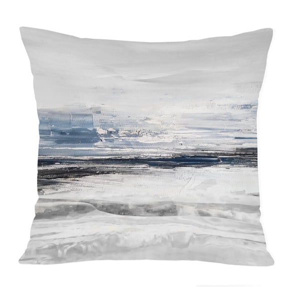 Ethan Taylor Abstract Throw Pillow Soft Cushion Cover 'Blue Dream Paint Strokes' Transitional Pattern Decorative Square Accent Pillow Case, 18x18 Inches, Blue, White
