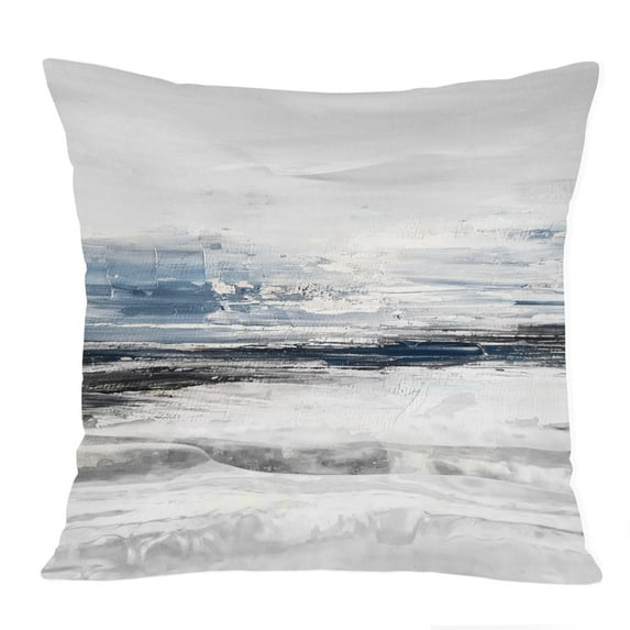 Ethan Taylor Abstract Throw Pillow Soft Cushion Cover 'Blue Dream Paint Strokes' Transitional Pattern Decorative Square Accent Pillow Case, 20x20 Inches, Blue, White