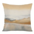 thumbnail image 1 of Ethan Taylor Abstract Throw Pillow Soft Cushion Cover 'Chromatic Flow Paint Brush Strokes Modern' Transitional Pattern Decorative Square Accent Pillow Case, 16x16 Inches, Gray, Beige, 1 of 5