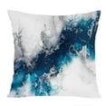 thumbnail image 1 of Ethan Taylor Abstract Throw Pillow Soft Cushion Cover 'Crystal Geode Crystals Geode Modern Marble Agate' Pattern Decorative Square Accent Pillow Case, 20x20 Inches, Blue, White, 1 of 5