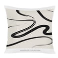 thumbnail image 1 of Ethan Taylor Abstract Throw Pillow Soft Cushion Cover 'Lines Neutral Beige Shapes' Mid-Century Modern Pattern Decorative Square Accent Pillow Case, 16x16 Inches, Black, Beige, 1 of 5