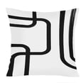thumbnail image 1 of Ethan Taylor Abstract Throw Pillow Soft Cushion Cover 'Lines Shapes' Mid-Century Modern Pattern Decorative Square Accent Pillow Case, 20x20 Inches, Black, White, 1 of 5