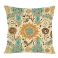 thumbnail image 1 of Ethan Taylor Abstract Throw Pillow Soft Cushion Cover 'Retro Bohemian Pattern I Patterns Mandalas' Bohemian Pattern Decorative Square Accent Pillow Case, 16x16 Inches, Orange, Blue, 1 of 5