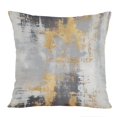 thumbnail image 1 of Ethan Taylor Abstract Throw Pillow Soft Cushion Cover 'The Infinite Horizon Paint Brush Strokes Modern' Transitional Pattern Decorative Square Accent Pillow Case, 18x18 Inches, Gray, Gold, 1 of 5