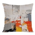 thumbnail image 1 of Ethan Taylor Abstract Throw Pillow Soft Cushion Cover 'Transitional Tides Paint Brush Strokes Modern' Transitional Pattern Decorative Square Accent Pillow Case, 16x16 Inches, Gray, Red, 1 of 5