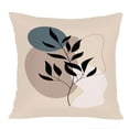 thumbnail image 1 of Ethan Taylor Botanical Throw Pillow Soft Cushion Cover 'Boho Leaves Botanicals Leaf Boho' Bohemian Pattern Decorative Square Accent Pillow Case, 16x16 Inches, Beige, Brown, 1 of 5