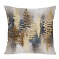thumbnail image 1 of Ethan Taylor Botanical Throw Pillow Soft Cushion Cover 'Golden Forest Trees' Transitional Pattern Decorative Square Accent Pillow Case, 20x20 Inches, Gold, Gray, 1 of 5