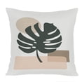 thumbnail image 1 of Ethan Taylor Botanical Throw Pillow Soft Cushion Cover 'Monstera Leaf I Botanicals Monstera Leaf' Bohemian Pattern Decorative Square Accent Pillow Case, 16x16 Inches, Green, Beige, 1 of 5