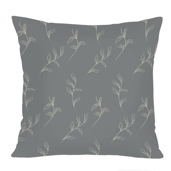 Ethan Taylor Botanical Throw Pillow Soft Cushion Cover 'Neutral Muted Botanical VIII Plants Modern Leaves' Pattern Decorative Square Accent Pillow Case, 18x18 Inches, Green, Blue