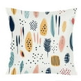 thumbnail image 1 of Ethan Taylor Botanical Throw Pillow Soft Cushion Cover 'Scandinavian Bohemian Plants Leaves' Pattern Decorative Square Accent Pillow Case, 20x20 Inches, Blue, Orange, 1 of 5
